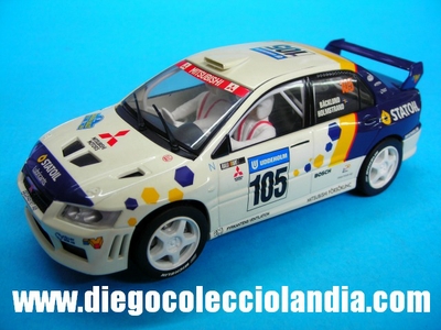 Mitsubishi Lancer Evolution VII WRC #105 . Scalextric UK . Ref/ C2588.
TODOS LOS COCHES DE LA WEB, SON COMPATIBLES CON CIRCUITOS SCALEXTRIC, NINCO, SUPERSLOT Y CARRERA.........  www.diegocolecciolandia.com  . Tienda Slot, Scalextric Madrid, españa. Slot Cars Shop Spain .