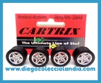 LLANTAS FERRARI CON NEUMÁTICOS 19X9 RALLADOS GOMA BLANDA DE CARTRIX REF / 1134 . ( 4 UNIDADES ) . WWW.DIEGOCOLECCIOLANDIA.COM . TIENDA SCALEXTRIC SLOT MADRID ESPAÑA . ACCESORIOS, RECAMBIOS Y REPUESTOS CARTRIX . SCALEXTRIC STORE MADRID SPAIN . SCALEXTRIC SHOP SPAIN .