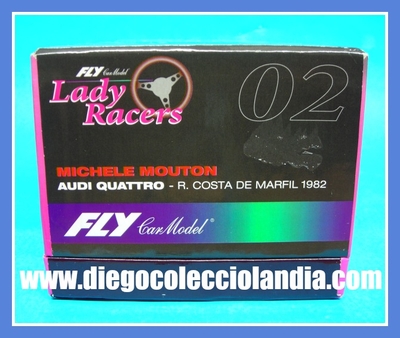 AUDI QUATTRO " RALLY COSTA DE MARFIL 1982 " MICHELE MOUTON. SERIE LADY RACERS #2 DE FLY CAR MODEL REF/ 99083 . TODOS LOS COCHES DE SLOT DE LA WEB, SON COMPATIBLES CON CIRCUITOS SCALEXTRIC, SUPERSLOT, NINCO Y CARRERA.