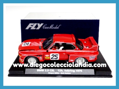 BMW 3.5 CSL " 12h. SEBRING 1978 " DE FLY CAR MODEL REF / 88161 . TODOS LOS COCHES DE LA WEB, SON COMPATIBLES CON CIRCUITOS SCALEXTRIC, SUPERSLOT, NINCO Y CARRERA.... www.diegocolecciolandia.com . Tienda Slot Scalextric Madrid España . Slot Cars Shop Madrid Spain .