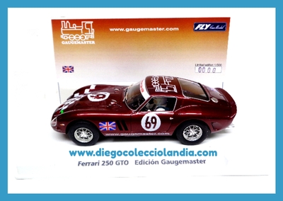 FERRARI 250 GTO " EDICIÓN GAUGEMASTER " DE FLY CAR MODEL REF/ 99027 . NÚMERO 0000 . TODOS LOS COCHES DE LA WEB, SON COMPATIBLES CON CIRCUITOS SCALEXTRIC, SUPERSLOT, NINCO Y CARRERA....  www.diegocolecciolandia.com . Tienda Scalextric Madrid .Tienda Slot España . Scalextric Shop Spain. Scalextric Store Spain . 