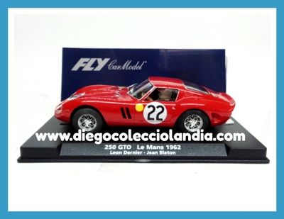 FERRARI 250 GTO #22 " LE MANS 1962 "  DE FLY CAR MODEL REF/ 88208 .TODOS LOS COCHES DE LA WEB SON, COMPATIBLES CON CIRCUITOS SCALEXTRIC, SUPERSLOT, NINCO Y CARRERA..........  www.diegocolecciolandia.com . Tienda scalextric Slot Madrid España. Slot Cars Shop Madrid Spain 