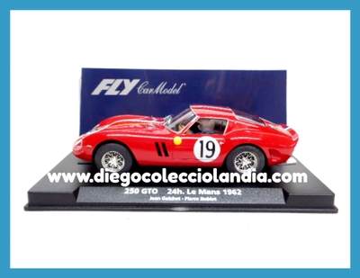 FERRARI 250 GTO #19 " LE MANS 1962 "  DE FLY CAR MODEL REF/ 88218 .TODOS LOS COCHES DE LA WEB SON, COMPATIBLES CON CIRCUITOS SCALEXTRIC, SUPERSLOT, NINCO Y CARRERA....  www.diegocolecciolandia.com . Tienda scalextric Slot Madrid España . Slot Cars Shop Madrid Spain  