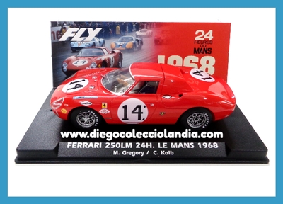 FERRARI 250LM #14 " 24H. LE MANS 1968 " DE FLY CAR MODEL REF / A2066 . REFERENCIA DE LA NUEVA FLY . TODOS LOS COCHES DE LA WEB, SON COMPATIBLES CON CIRCUITOS SCALEXTRIC, SUPERSLOT, NINCO Y CARRERA... www.diegocolecciolandia.com . Tienda Scalextric Madrid España . Scalextric Store Madrid Spain .