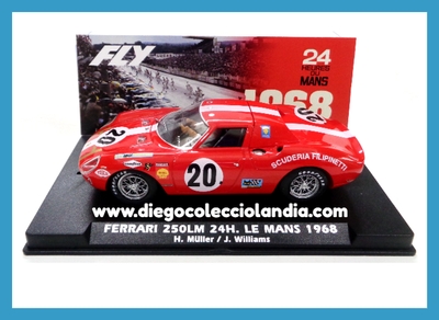 FERRARI 250LM #20 " 24H. LE MANS 1968 " DE FLY CAR MODEL REF / A2075 . REFERENCIA DE LA NUEVA FLY . TODOS LOS COCHES DE LA WEB, SON COMPATIBLES CON CIRCUITOS SCALEXTRIC, SUPERSLOT, NINCO Y CARRERA... www.diegocolecciolandia.com . Tienda Scalextric Madrid España . Scalextric Store Madrid Spain .