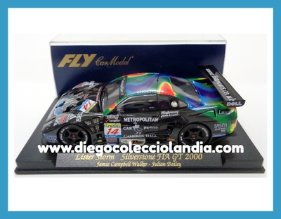 LISTER STORM " SILVERSTONE FIA GT 2000 " DE FLY CAR MODEL REF/ A102 . TODOS LOS COCHES DE LA WEB, SON COMPATIBLES CON CIRCUITOS SCALEXTRIC, SUPERSLOT, NINCO Y CARRERA....  www.diegocolecciolandia.com . Slot Cars Shop Madrid Spain . Tienda Slot Scalextric Madrid España .