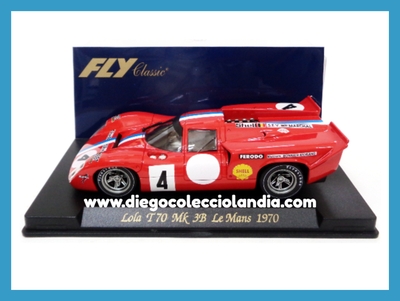 LOLA T70 MK 3B #4 " LE MANS 1970 " DE FLY CAR MODEL C34 . TODOS LOS COCHES DE LA WEB, SON COMPATIBLES CON CIRCUITOS SCALEXTRIC, SUPERSLOT, NINCO Y CARRERA...  www.diegocolecciolandia.com . Slot Cars Shop Madrid Spain . Tienda Slot Scalextric Madrid España . Scalextric Store Madrid Spain  .