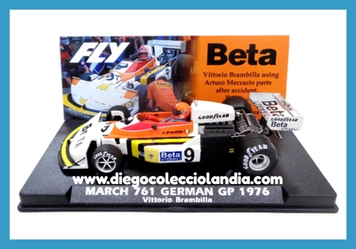 MARCH 761 " GERMAN P 1976 / VITTORIO BRAMBILLA " DE FLY CAR MODEL REF / A2043 . REFERENCIA DE LA NUEVA FLY . TODOS LOS COCHES DE LA WEB, SON COMPATIBLES CON CIRCUITOS SCALEXTRIC, SUPERSLOT, NINCO Y CARRERA... www.diegocolecciolandia.com . Tienda Scalextric Madrid España . Slot Cars Shop Madrid Spain . Fly Car Model Store .