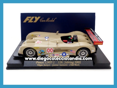 PANOZ LMP-1 " 12H. SEBRING 2002 " DE FLY CAR MODEL  REF/ A222 . TODOS LOS COCHES DE LA WEB, SON COMPATIBLES CON CIRCUITOS SCALEXTRIC, SUPERSLOT, NINCO Y CARRERA... www.diegocolecciolandia.com . Tienda Slot Scalextric Madrid España . Slot Cars Shop Madrid Spain . Scalextric Store Madrid .