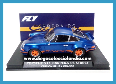 PORSCHE 911 CARRERA RS STREET " VERSIÓN BLUE / ORANGE " DE FLY CAR MODEL REF / A2077. REFERENCIA DE LA NUEVA FLY . TODOS LOS COCHES DE LA WEB, SON COMPATIBLES CON CIRCUITOS SCALEXTRIC, SUPERSLOT, NINCO Y CARRERA... www.diegocolecciolandia.com . Tienda Scalextric Madrid España . Scalextric Store Madrid Spain . Scalextric Shop Spain .
