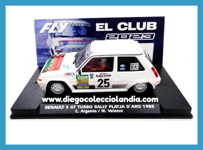 RENAULT 5 GT TURBO " RALLY PLATJA D´ARO 1988 / CLUB 2023 " DE FLY CAR MODEL REF / FC2023 . REFERENCIA DE LA NUEVA FLY . TODOS LOS COCHES DE LA WEB, SON COMPATIBLES CON CIRCUITOS SCALEXTRIC, SUPERSLOT, NINCO Y CARRERA... www.diegocolecciolandia.com . Tienda Scalextric Madrid España . Slot Cars Shop Madrid Spain . Fly Car Model Store 