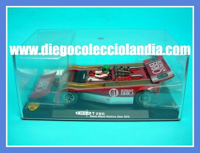  Lola T260 Roman Brio #61 " Reine Wisell, Watkins Glen 1972 " de MG VANQUISH REF/ CA12 . 
TODOS LOS COCHES DE SLOT DE LA WEB, SON COMPATIBLES CON CIRCUITOS SCALEXTRIC, SUPERSLOT, NINCO Y CARRERA........................... www.diegocolecciolandia.com . Slot Cars Shop Madrid, Spain. Tienda Slot, Scalextric Madrid, España.