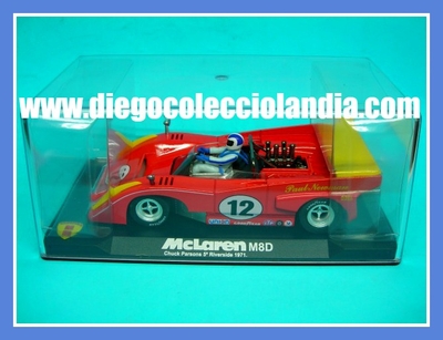 McLaren M8/D Paul Newman Team #12 " Chuck Parsons 5° Riverside 1971 Can-Am " de MG VANQUIUSH REF/ CA03 . 
TODOS LOS COCHES DE SLOT DE LA WEB, SON COMPATIBLES CON CIRCUITOS SCALEXTRIC, SUPERSLOT, NINCO Y CARRERA........................... www.diegocolecciolandia.com . Slot Cars Shop Madrid, Spain. Tienda Slot, Scalextric Madrid, España.