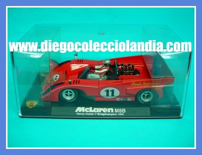 McLaren M8D Paul Newman Team #11 " Lothar Motschenbacher 6º Mosport 1972 Can-Am " de MG VANQUISH REF/ CA06 . 
TODOS LOS COCHES DE SLOT DE LA WEB, SON COMPATIBLES CON CIRCUITOS SCALEXTRIC, SUPERSLOT, NINCO Y CARRERA........................... www.diegocolecciolandia.com . Slot Cars Shop Madrid, Spain. Tienda Slot, Scalextric Madrid, España.