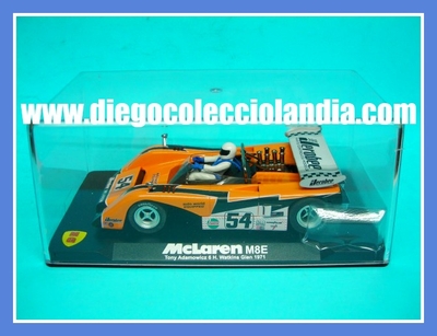  McLaren M8E Auto World #54 " Tony Adamowicz 6h. Watkins Glen 1971 Can-Am " de MG VANQUISH REF/ CA61 . 
TODOS LOS COCHES DE SLOT DE LA WEB, SON COMPATIBLES CON CIRCUITOS SCALEXTRIC, SUPERSLOT, NINCO Y CARRERA........................... www.diegocolecciolandia.com . Slot Cars Shop Madrid, Spain. Tienda Slot, Scalextric Madrid, España.