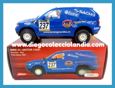 BMW X5 #237 " MOTOR CADI " ARCARONS - MAS PARIS DAKAR 2003 DE NINCO REF/ 11472 . SERIE NINCO / SALVAT. TODOS LOS COCHES DE LA WEB, SON COMPATIBLES CON CIRCUITOS SCALEXTRIC, SUPERSLOT, NINCO Y CARRERA... www.diegocolecciolandia.com . Slot Cars Shop Madrid Spain . Tienda Slot Scalextric Madrid España . Scalextric Shop Spain .