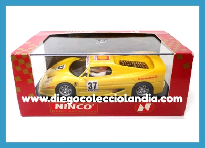FERRARI F50 " SHELL " DE NINCO REF / 50114 . TODOS LOS COCHES DE LA WEB, SON COMPATIBLES CON CIRCUITOS SCALEXTRIC, SUPERSLOT, NINCO Y CARRERA..... www.diegocolecciolandia.com . Tienda Slot Scalextric Madrid España . Slot Cars Shop Madrid Spain .