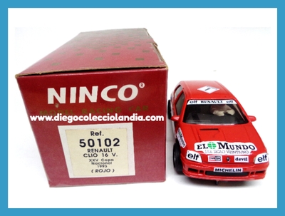 RENAULT CLIO 16V " XXV COPA NACIONAL 1993 / ROJO " DE NINCO REF/ 50102 .TODOS LOS COCHES DE LA WEB, SON COMPATIBLES CON CIRCUITOS SCALEXTRIC, SUPERSLOT, NINCO Y CARRERA...  www.diegocolecciolandia.com . Tienda Scalextric Madrid . Tienda Slot España . Scalextric Store Spain . Scalextric Shop Spain .
