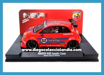 ABARTH 500 ASSETTO CORSE " MARTINI SPECIAL EDITION " DE NSR REF / 0262 . TODOS LOS COCHES DE LA WEB, SON COMPATIBLES CON CIRCUITOS SCALEXTRIC, SUPERSLOT, NINCO Y CARRERA... www.diegocolecciolandia.com . Tienda Scalextric Madrid . Tienda Slot España . Scalextric Store Spain . Scalextric Shop Spain .