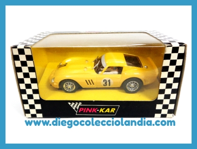 FERRARI 250 GTO " SPA 1965 "  DE PINK KAR REF/ CV 010 . CAJA DE CARTÓN .TODOS LOS COCHES DE LA WEB, SON COMPATIBLES CON CIRCUITOS SCALEXTRIC, SUPERSLOT, NINCO Y CARRERA.... www.diegocolecciolandia.com . Tienda Slot Scalextric Madrid España . Slot Cars Shop Madrid Spain .
