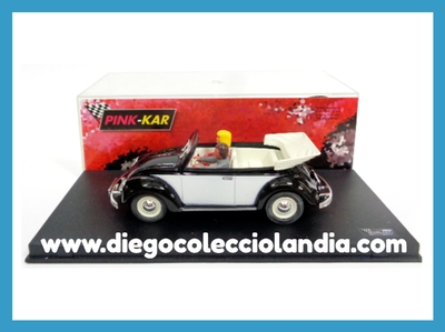 VW BEETLE CABRIO " NEGRO " DE PINK KAR REF/ CV 041 . TODOS LOS COCHES DE LA WEB, SON COMPATIBLES CON CIRCUITOS SCALEXTRIC, SUPERSLOT, NINCO Y CARRERA....  www.diegocolecciolandia.com . Tienda Slot Scalextric Madrid España . Slot Cars Shop Marid Spain .