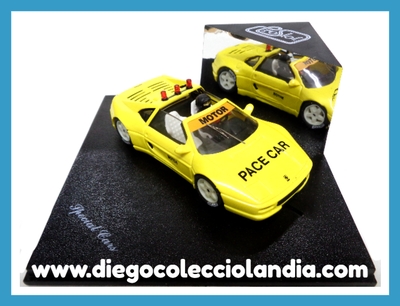 FERRARI 355 SPYDER " PACE CAR " DE PROSLOT REF / PS 1036 . TODOS LOS COCHES DE LA WEB, SON COMPATIBLES CON CIRCUITOS SCALEXTRIC, SUPERSLOT, NINCO Y CARRERA.... www.diegocolecciolandia.com . Tienda Scalextric Slot Madrid España . Slot Cars Shop Madrid Spain . Scalextric Store Madrid Spain .