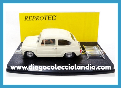 SEAT 600 E " BLANCO " CON BACA PORTAEQUIPAJES DE REPROTEC REF /1954 . TODOS LOS COCHES DE LA WEB, SON COMPATIBLES CON CIRCUITOS SCALEXTRIC, SUPERSLOT, NINCO Y CARRERA............  www.diegocolecciolandia.com . Slot Cars Shop Madrid, Spain. Tienda Slot Scalextric Madrid España.