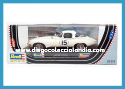 JAGUAR E TYPE #15 " LE MANS 1963 " DE REVELL REF/ 08358 . TODOS LOS COCHES DE LA WEB, SON COMPATIBLES CON CIRCUITOS SCALEXTRIC, SUPERSLOT, NINCO Y CARRERA............... www.diegocolecciolandia.com . Tienda Scalextric Madrid España . Slot Cars Shop Madrid Spain.
