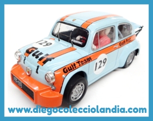 FIAT 600 ABARTH " GULF " DE SCALEXTRIC REF/ 6119 . TODOS LOS COCHES DE LA WEB, SON COMPATIBLES CON CIRCUITOS SCALEXTRIC, SUPERSLOT, NINCO Y CARRERA... WWW.DIEGOCOLECCIOLANDIA.COM . TIENDA SCALEXTRIC SLOT MADRID ESPAÑA .  SLOT CARS SHOP MADRID SPAIN .