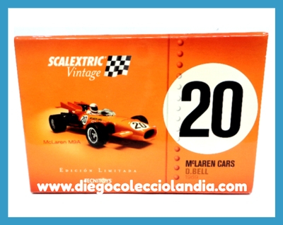 McLAREN M9A #20 DE SCALEXTRIC SERIE VINTAGE REF/ 6205 . TODOS LOS COCHES DE LA WEB, SON COMPATIBLES CON CIRCUITOS SCALEXTRIC, SUPERSLOT, NINCO Y CARRERA.... www.diegocolecciolandia.com . Slot Cars Shop Madrid Spain .Tienda Slot Scalextric Madrid España . Scalextric Shop Spain .