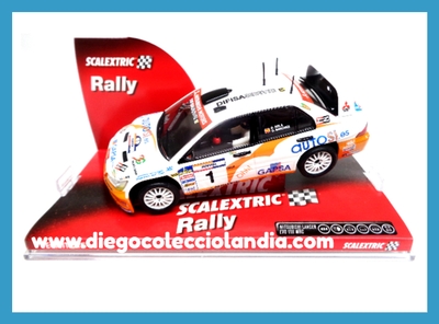 MITSUBISHI LANCER EVO VIII " SOLÁ " DE SCALEXTRIC REF/ 6360 . TODOS LOS COCHES DE LA WEB, SON COMPATIBLES CON CIRCUITOS SCALEXTRIC, SUPERSLOT, NINCO Y CARRERA.... www.diegocolecciolandia.com . Tienda Scalextric Madrid España . Slot Cars Shop Madrid Spain . Scalextric Store Spain .