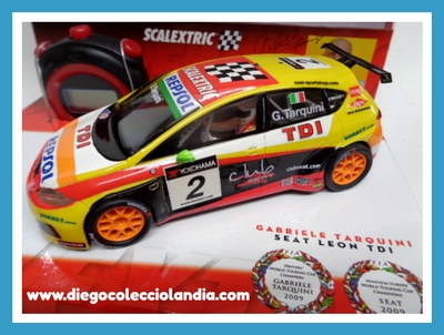 SEAT LEÓN TDI " GABRIELE TARQUINI / CAMPEÓN WTCC 2009 " DE SCALEXTRIC REF/ 6479 . INCLUYE CRONÓMETRO DEPORTIVO . TODOS LOS COCHES DE LA WEB, SON COMPATIBLES CON CIRCUITOS SCALEXTRIC, SUPERSLOT, NINCO Y CARRERA.... www.diegocolecciolandia.com .  Tienda Scalextric Madrid España. Slot Cars Shop Madrid Spain . Scalextric Store Spain .