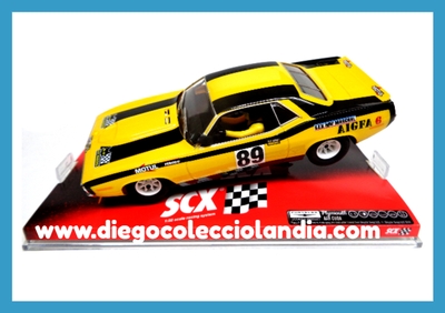 PLYMOUTH AAR CUDA " YELLOW " DE SCALEXTRIC / SCX REF/ 64870 . TODOS LOS COCHES DE LA WEB, SON COMPATIBLES CON CIRCUITOS SCALEXTRIC, SUPERSLOT, NINCO Y CARRERA.... www.diegocolecciolandia.com . Tienda Scalextric Madrid España . Slot Cars Shop Madrid Spain . Scalextric Store Spain .