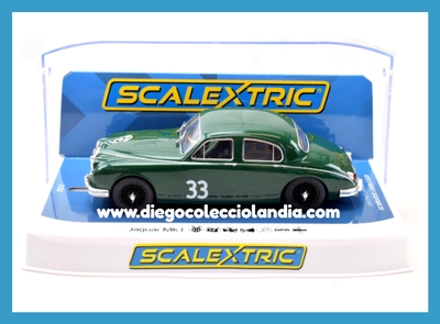 JAGUAR MK1 #33 " MIKE HAWTHORN " DE SCALEXTRIC U.K. REF/ C4506 . TODOS LOS COCHES DE LA WEB, SON COMPATIBLES CON CIRCUITOS SCALEXTRIC, SUPERSLOT, NINCO Y CARRERA.... www.diegocolecciolandia.com . Tienda Slot Scalextric Madrid España . Slot Cars Shop Madrid Spain . Scalextric Store Spain  .