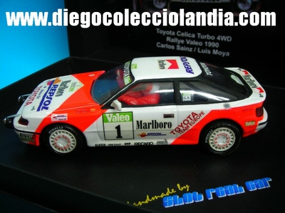 Toyota Celica 4WD # 1 " Carlos Sainz / Luis Moya ".1º Rally Valeo 1990 de SLOT REAL CAR REF/ SR03 .
TODOS LOS COCHES DE SLOT DE LA WEB, SON COMPATIBLES CON CIRCUITOS SCALEXTRIC, SUPERSLOT, NINCO Y CARRERA............... www.diegocolecciolandia.com . Slot Cars Shop Spain.