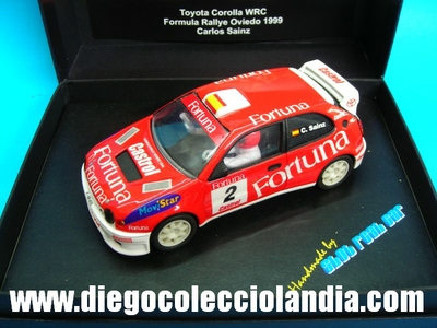 Toyota Corolla WRC #2 "Formula Rally Oviedo 1999" . Carlos Sainz de Slot Real Car Ref/ SR04 . 
TODOS LOS COCHES DE SLOT DE LA WEB, SON COMPATIBLES CON CIRCUITOS SCALEXTRIC, SUPERSLOT, NINCO Y CARRERA......................... www.diegocolecciolandia.com . Slot Cars Shop Spain.