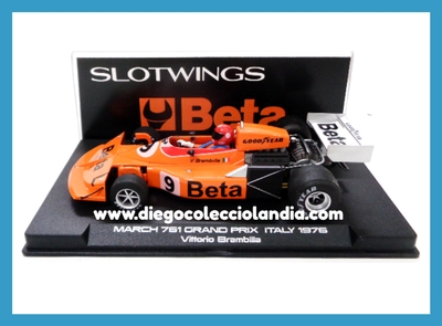 MARCH 761 " GRAND PRIX ITALY 1976 " DE SLOTWINGS REF/ W045-02 . TODOS LOS COCHES DE LA WEB, SON COMPATIBLES CON CIRCUITOS SCALEXTRIC, SUPERSLOT, NINCO Y CARRERA..... www.diegocolecciolandia.com . Slot Cars Shop Madrid Spain . Tienda Slot Scalextric Madrid España . Scalextric Store Madrid .