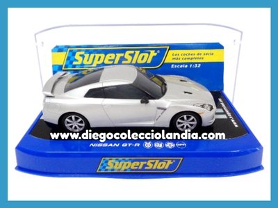 NISSAN GT-R " SILVER " DE SUPERSLOT REF/ H2991 . TODOS LOS COCHES DE LA WEB, SON COMPATIBLES CON CIRCUITOS SCALEXTRIC, SUPERSLOT, NINCO Y CARRERA....  www.diegocolecciolandia.com . Slot Cars Shop Madrid  Spain . Tienda Slot Scalextric Madrid España . Scalextric Store Madrid .