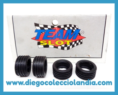 NEUMÁTICOS RALLADOS DE 16mm ( 4 UNIDADES ) DE TEAM SLOT REF / 3502000 . ACCESORIOS , RECAMBIOS Y REPUESTOS PARA COCHES TEAM SLOT . www.diegocolecciolandia.com . Tienda Scalextric Slot Madrid España . Slot Cars Shop Madrid Spain . Scalextric Store Spain . Scalextric Shop Madrid .